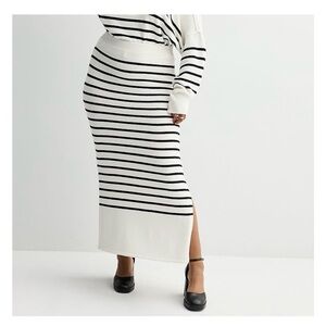 NWT - SO Black and White Striped Maxi Skirt